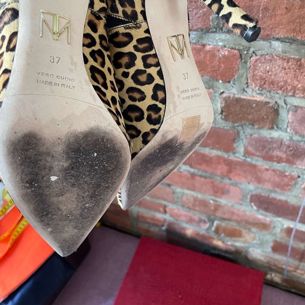 FINAL SALE ‼️Tamara Mellon Leopard Print Calf Hair Stiletto Heels - Picture 6 of 7